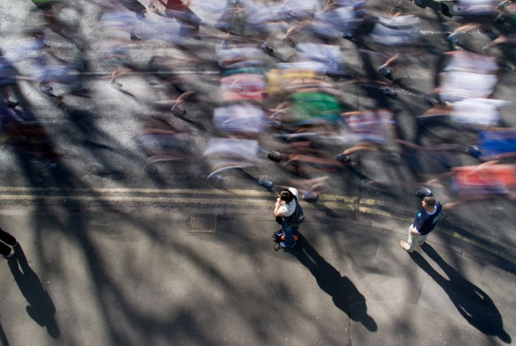 Readers' pics: exercise: Blurred image of runners in the 2009 Bath Half Marathon