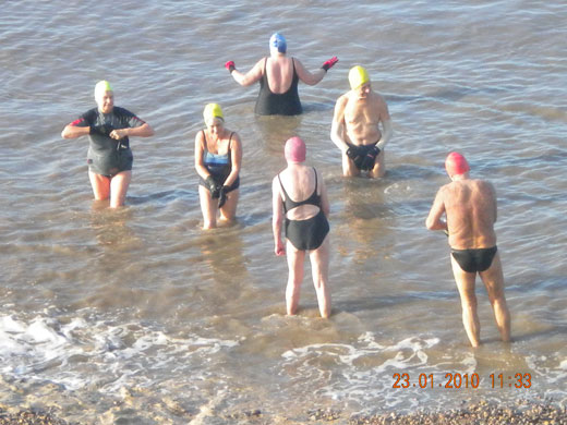 Readers' pics: exercise: Swimmers in Clevedon in the sea at high tide
