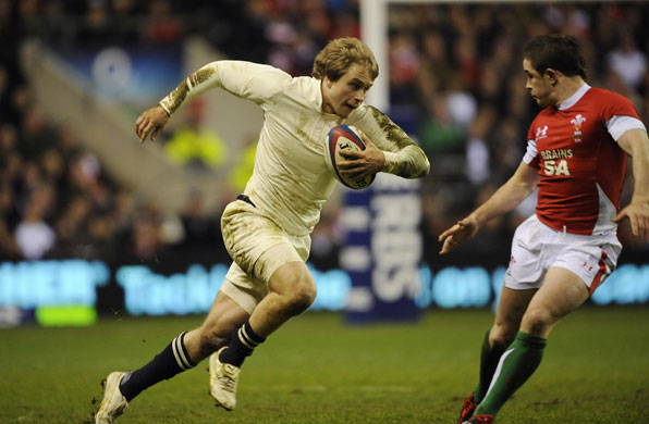 England Wales: Mathew Tait breaks past Shane Williams