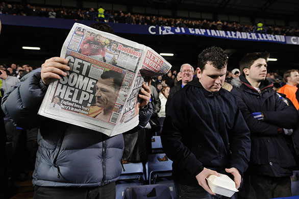 Chelsea v Arsenal: A Chelsea fan in the Matthew Harding stand
