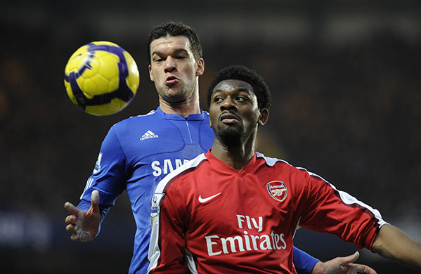 Chelsea v Arsenal: Michael Ballack and Abou Diaby