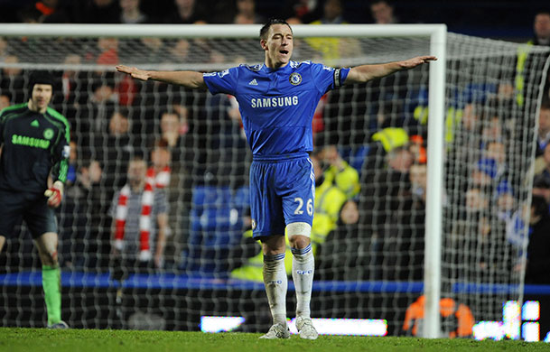 Chelsea v Arsenal: John Terry organises his defence in the second half
