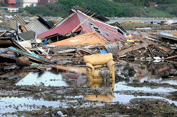 Chile earthquake: Damage after a tsunami in San Antonio, Valparaiso, Chile