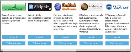 Browser choice screen