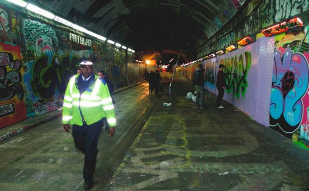 Banksy's film tunnel: Banksy's film tunnel in Waterloo