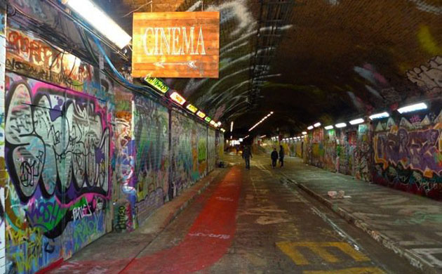Banksy's film tunnel: Banksy's film tunnel in Waterloo