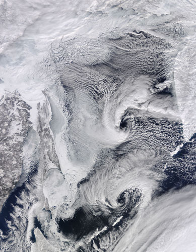 Satellite Eye on Earth: Far eastern Russia : Sea of Okhotsk and Sakhalin Island