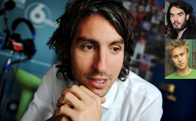 George Lamb, with Russell Brand and Russell Howard inset