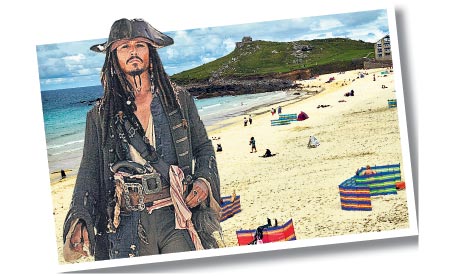 Johnny Depp in St Ives photomontage