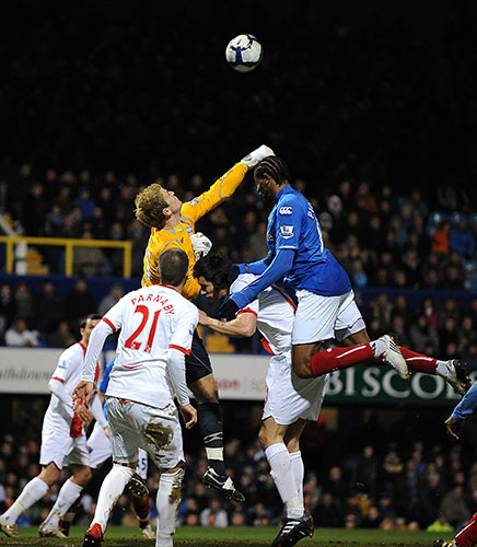 Tuesday: Birmingham's goalkeeper Joe Hart punches the ball out of Piquionne's reach
