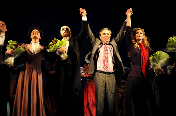 Love Never Dies: Andrew Lloyd Webber and cast. Love Never Dies opening night