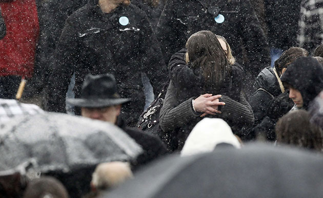 24 hours in pictures: Winnenden, Germany: A commemoration ceremony at Albertville Realschule