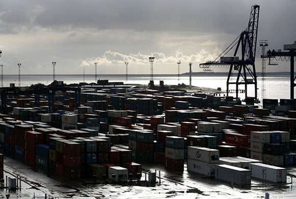 Week in business: Cargo at Felixstowe container port, Suffolk