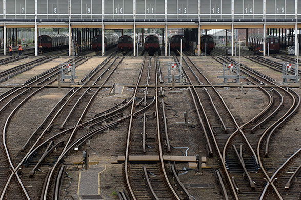 Week in business: Underground tube trains parked at a depot at Boston Manor, west London