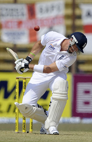 Bangladesh v England Day1: Kevin Pietersen avoids a bouncer