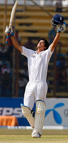 Bangladesh v England Day1: Alastair Cook celebrates his century against Bangladesh