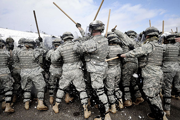 24 hours in pictures: US army soldiers during a military exercise at the Camp Vrello Pristina