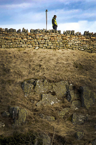Hadrian's Wall: Volunteers wait to light beacons along Hadrian's Wall at Steel Rigg