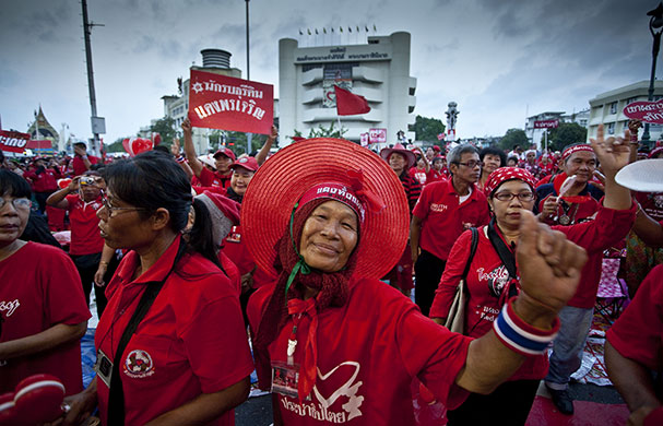 Thailand protests: Protestors from the United Front for Democracy Against Dictatorship dance 