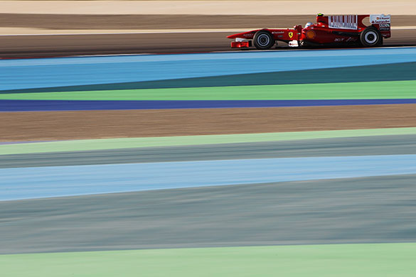 Bahrain Grand Prix: Fernando Alonso of Spain and Ferrari drives on his way to winning 
