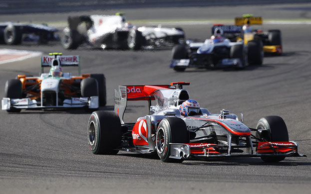 Bahrain Grand Prix: McLaren Formula One driver Jenson Button of Britain drives