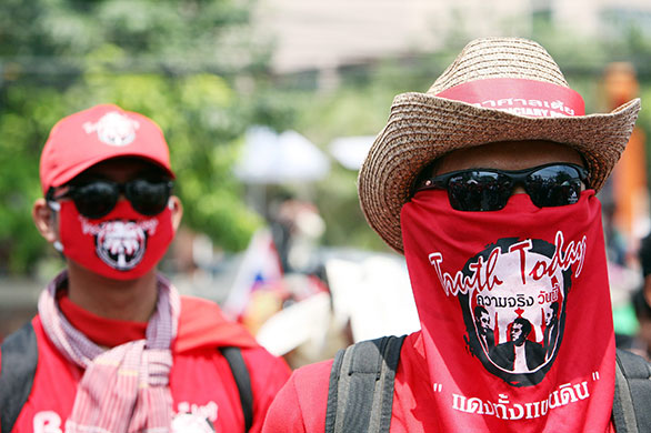Thailand protests: 15 March:  Supporters of deposed Thai Prime Minister Thaksin Shinawatra