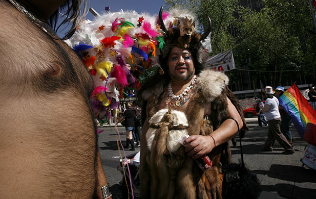 24 hours in pictures: Mexico City, Mexico: People take part in a gay pride parade