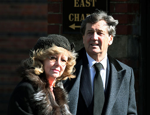 Michael Foot's funeral: Melvyn Bragg and his wife Catherine arrive at Golders Green Crematorium