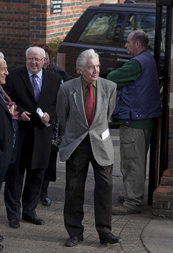 Michael Foot's funeral: Dennis Skinner MP leaves Golders Green Crematorium after the funeral