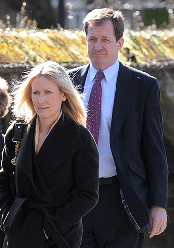 Michael Foot's funeral: Alastair Campbell and his partner Fiona Millar arrive