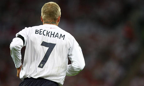 Beckham playing for England