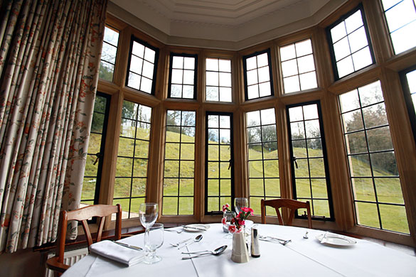 John Lewis: A dining room in the hotel at the Leckford Abbas estate owned by John Lewis