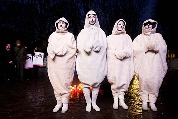 24 hours in pictures: Animals rights activists stage a protest