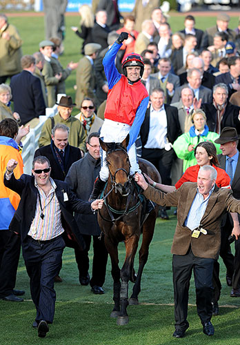 Cheltenham Tuesday: Ruby Walsh, on Quevega, wins the David Nicholson Mares' Hurdle