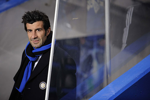 Chelsea v Inter: Former Inter player Luis Figo in the tunnel before the game