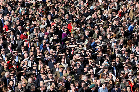 Eyewitness: The Cheltenham festival crowd watch its opening race
