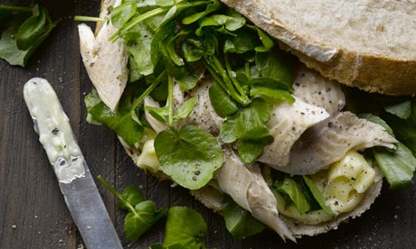 Sea trout and watercress sandwich: A fabulously perky light spring lunch.