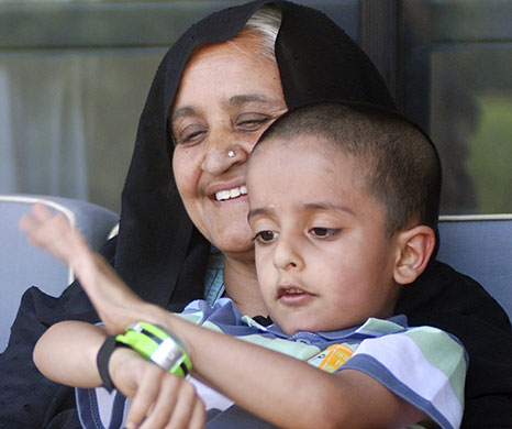 Sahil Saeed: Sahil Saeed with grandmother Bashir at British High Commission in Islamabad