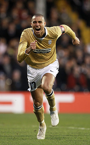 Europa League: David Trezeguet celebrates opening the scoring in the 2nd minute