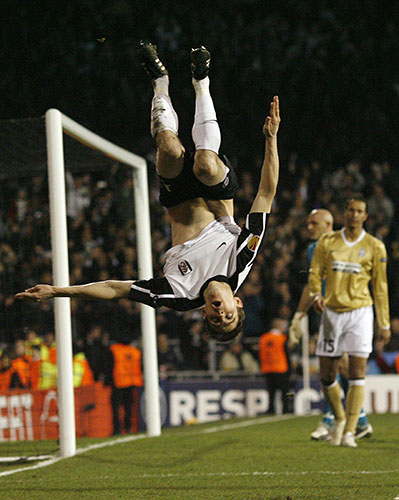 Europa League: Zoltan Gera celebrates after scoring from the spot and making it 3-1