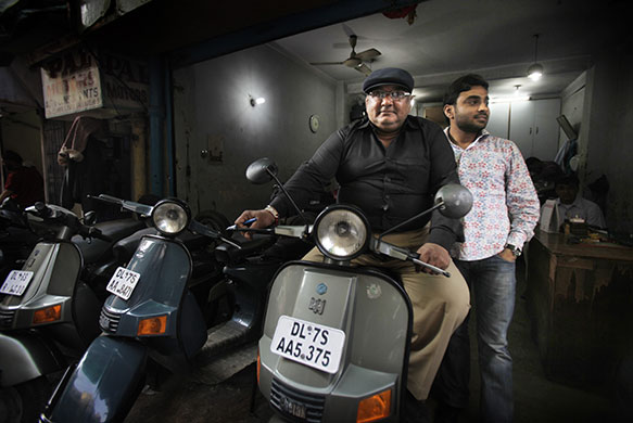 Bajaj scooter: Second hand scooter dealers Gulshan Marwah, with his son Neeraj Marwah