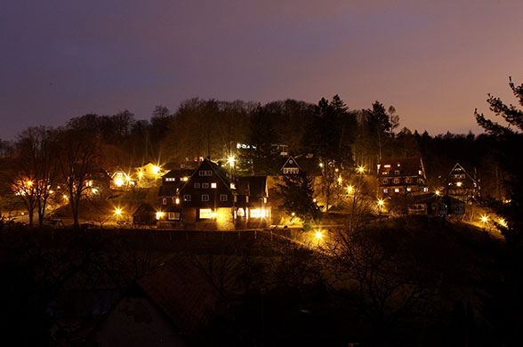 24 hours in pictures: Odenwald school at night Heppenheim, Germany
