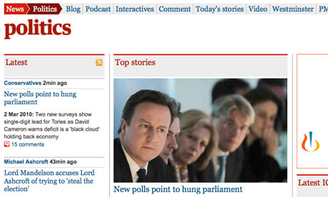 The new Politics front, March 2010.