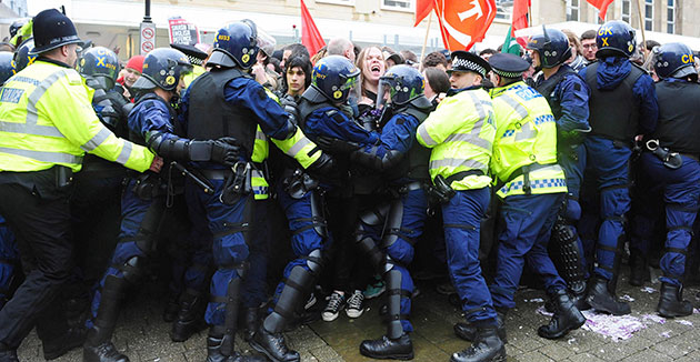 EDF march in Bolton: Rival protest groups clash