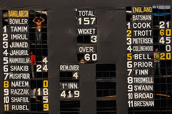 24 hours in pictures: Dhaka, Bangladesh: Cricket scorers watch play