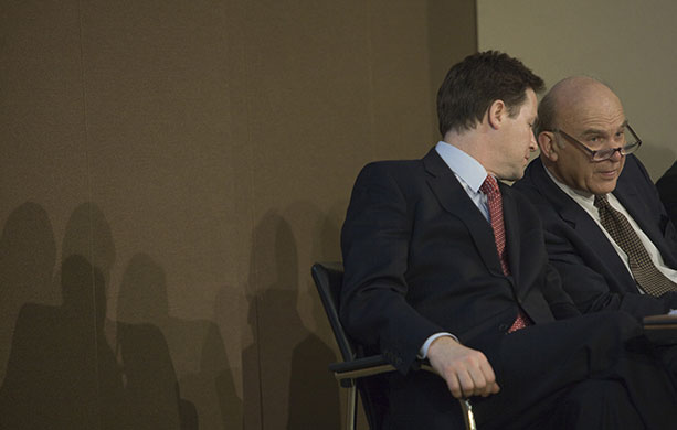 eyewitness: Nick Clegg and Vince Cable at London Stock Exchange