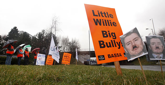 BA Strike: Protestors in support of striking British Airways outside Glasgow Airport