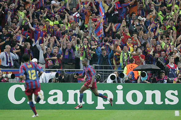 06 Champions League Final: Samuel Eto'o Celebrates Scoring The Equaliser For Barca.