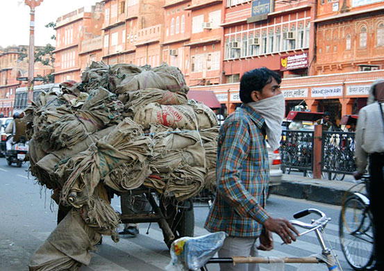 In Pictures: smell: cyclist in Jaipur