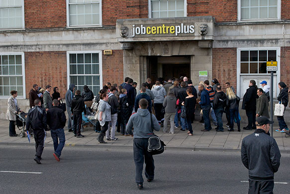 Unemployment : Busy job centre